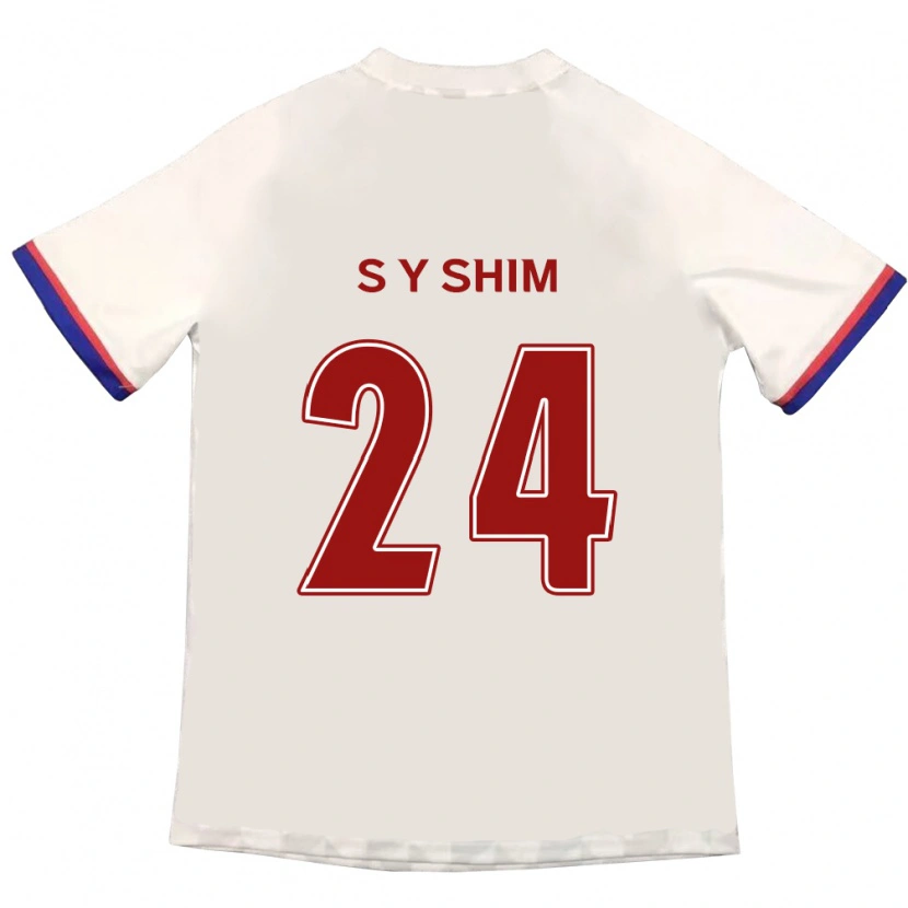 Danxenキッズ沈書妍#24オフホワイト レッドアウェイシャツ2025/26ジャージーユニフォーム