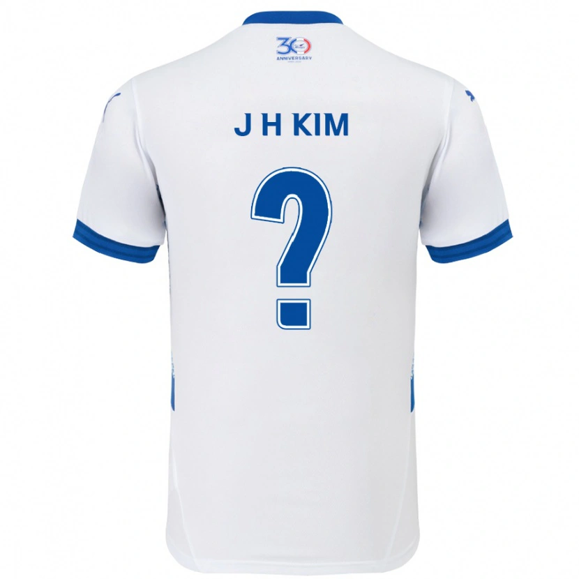 DanxenキッズJeong-Hyeon Kim#0ホワイト ロイヤルブルーアウェイシャツ2025/26ジャージーユニフォーム