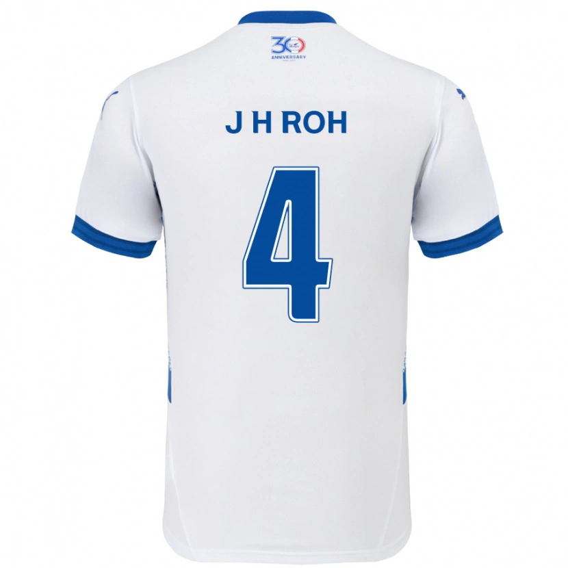 DanxenキッズHyun-Jun Roh#4ホワイト ロイヤルブルーアウェイシャツ2025/26ジャージーユニフォーム