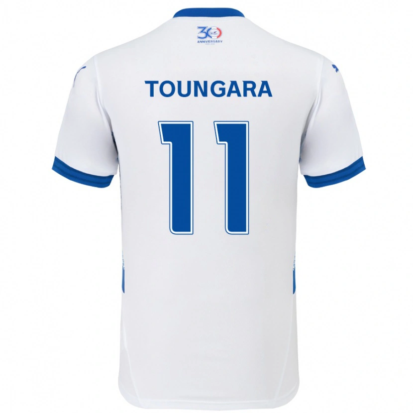 Danxenキッズアブバカル・イブラヒム・トゥンガラ#11ホワイト ロイヤルブルーアウェイシャツ2025/26ジャージーユニフォーム