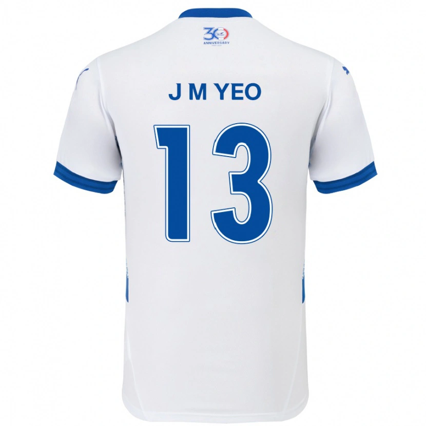 DanxenキッズMin-Jun Yeo#13ホワイト ロイヤルブルーアウェイシャツ2025/26ジャージーユニフォーム