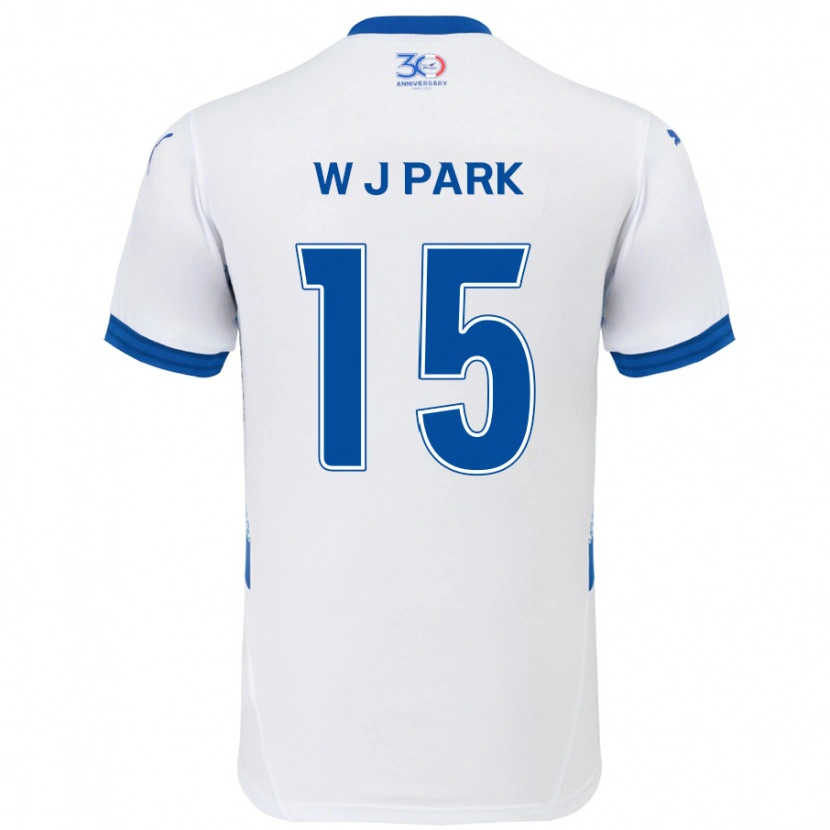 DanxenキッズWoo-Jin Park#15ホワイト ロイヤルブルーアウェイシャツ2025/26ジャージーユニフォーム