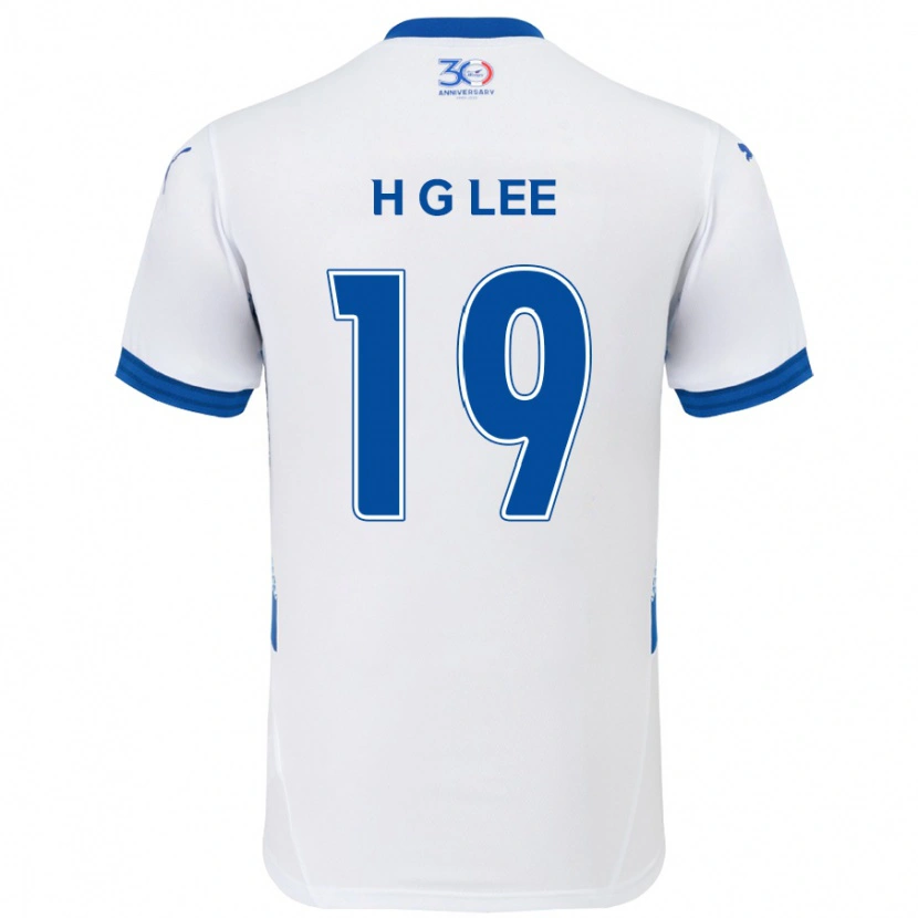 DanxenキッズGeon-Hee Lee#19ホワイト ロイヤルブルーアウェイシャツ2025/26ジャージーユニフォーム