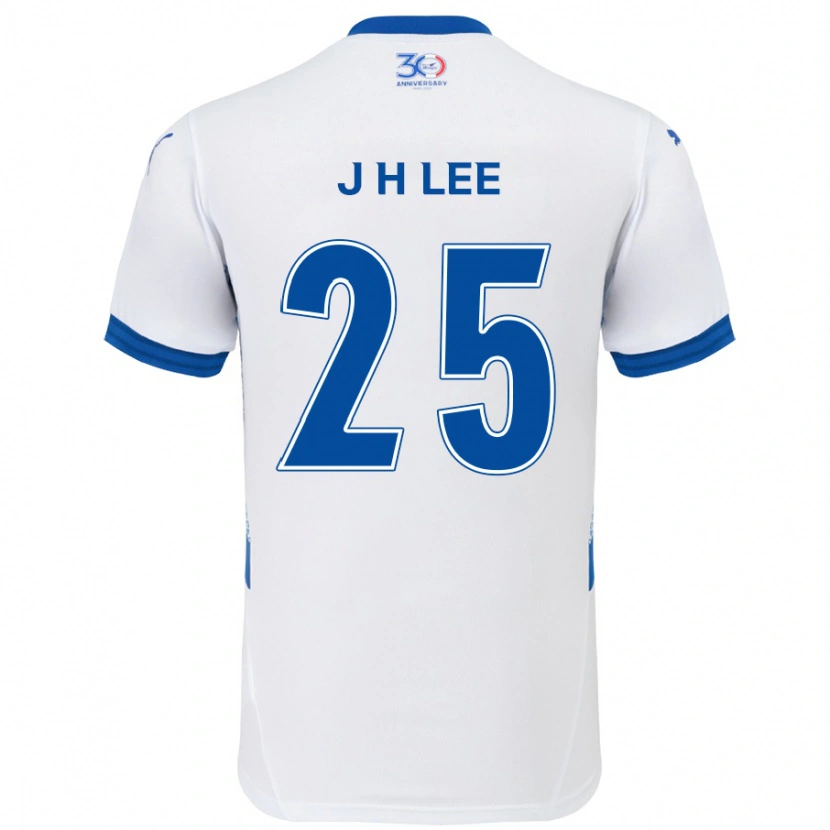 DanxenキッズJin-Hyuk Lee#25ホワイト ロイヤルブルーアウェイシャツ2025/26ジャージーユニフォーム