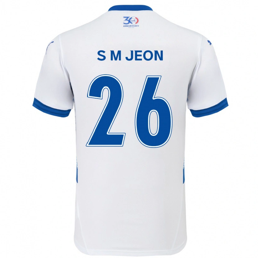 DanxenキッズMin-Seung Jeon#26ホワイト ロイヤルブルーアウェイシャツ2025/26ジャージーユニフォーム