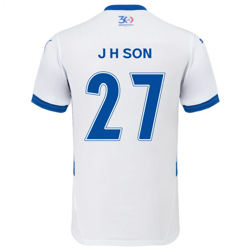 DanxenキッズHo-Jun Son#27ホワイト ロイヤルブルーアウェイシャツ2025/26ジャージーユニフォーム