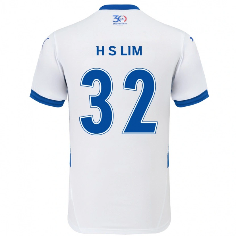 DanxenキッズSeong-Hyeon Lim#32ホワイト ロイヤルブルーアウェイシャツ2025/26ジャージーユニフォーム