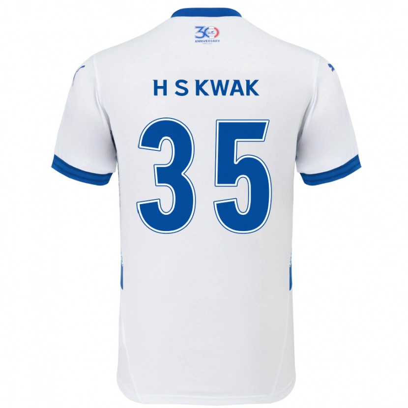 DanxenキッズSung-Hoon Kwak#35ホワイト ロイヤルブルーアウェイシャツ2025/26ジャージーユニフォーム