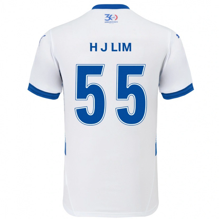 DanxenキッズJi-Hoon Lim#55ホワイト ロイヤルブルーアウェイシャツ2025/26ジャージーユニフォーム