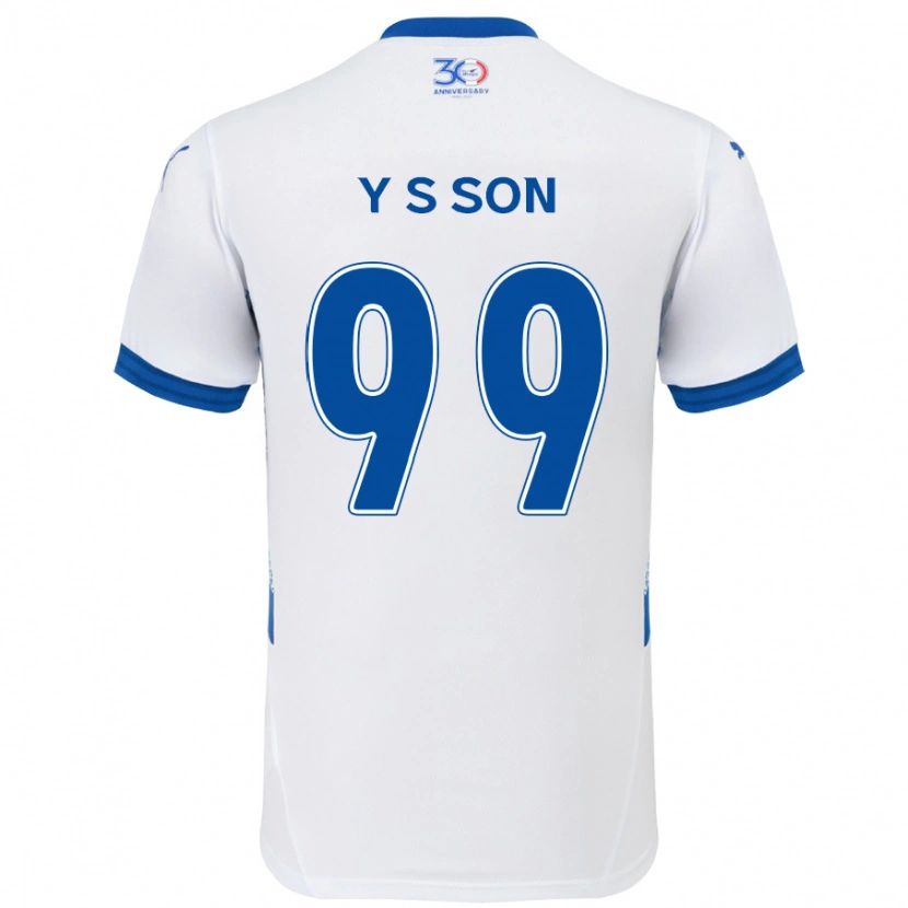 DanxenキッズSuk-Yong Son#99ホワイト ロイヤルブルーアウェイシャツ2025/26ジャージーユニフォーム