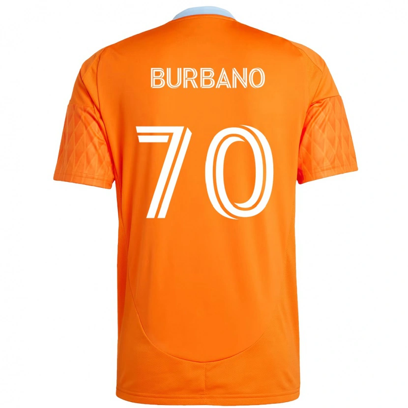 DanxenメンズJordy Burbano#70オレンジ ホワイトホームシャツ2025/26ジャージーユニフォーム