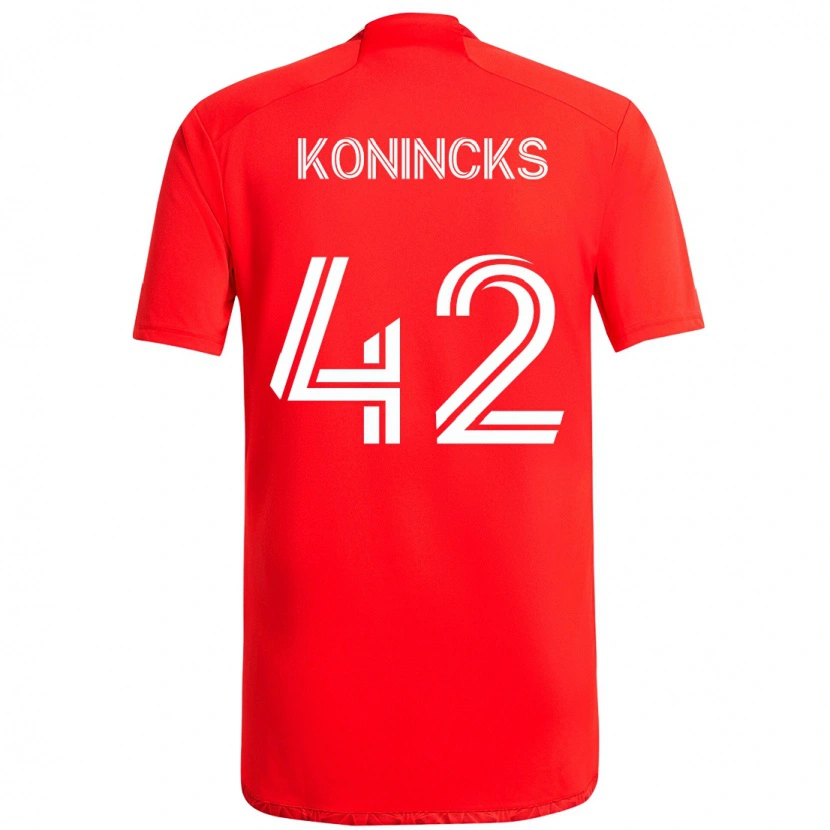 DanxenメンズDiego Konincks#42レッド ホワイトホームシャツ2025/26ジャージーユニフォーム