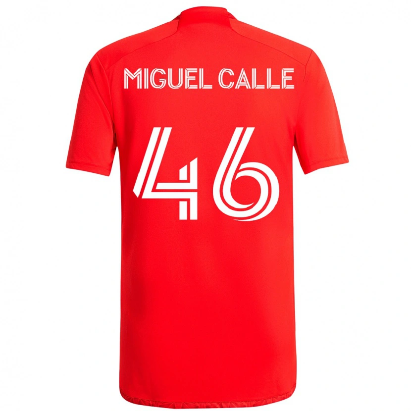 DanxenメンズJuan Miguel Calle#46レッド ホワイトホームシャツ2025/26ジャージーユニフォーム