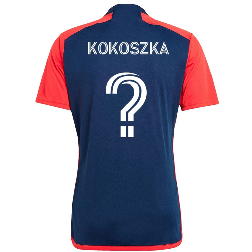 DanxenメンズAyden Kokoszka#0ブルー レッドホームシャツ2025/26ジャージーユニフォーム