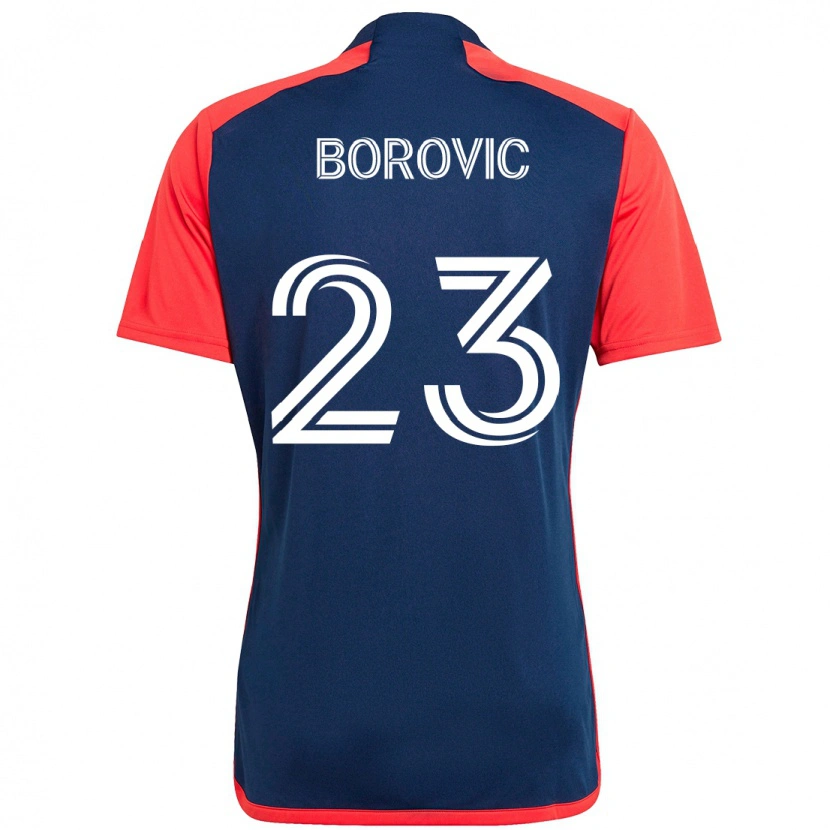DanxenメンズLuka Borovic#23ブルー レッドホームシャツ2025/26ジャージーユニフォーム