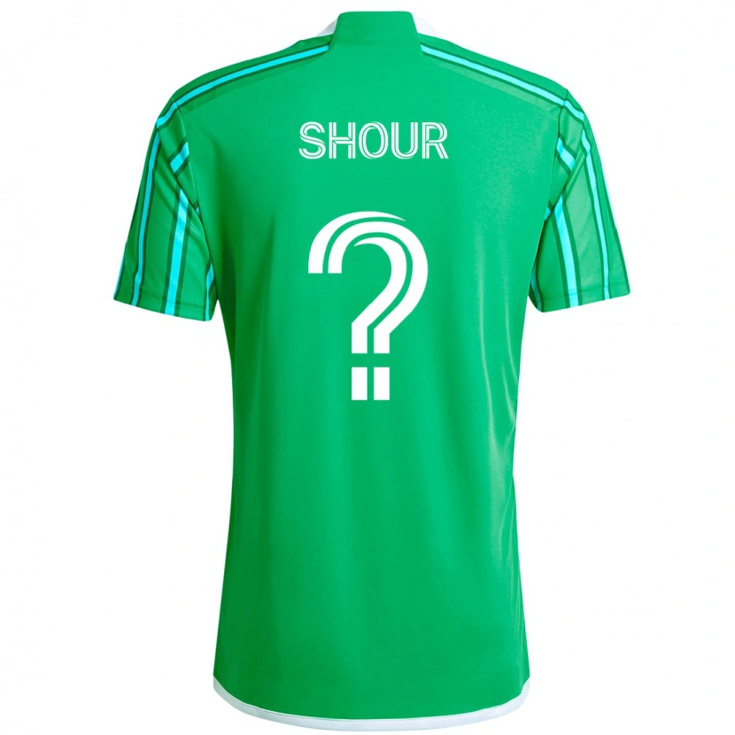 DanxenメンズMohammed Shour#0グリーン ホワイトホームシャツ2025/26ジャージーユニフォーム