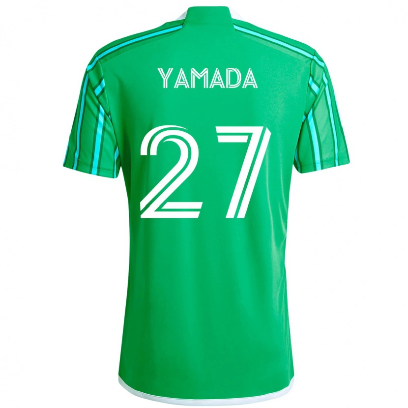 Danxenメンズ光 山田#27グリーン ホワイトホームシャツ2025/26ジャージーユニフォーム