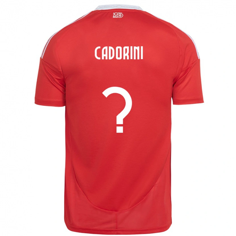 DanxenメンズMatheus Cadorini#0レッド ホワイトホームシャツ2025/26ジャージーユニフォーム