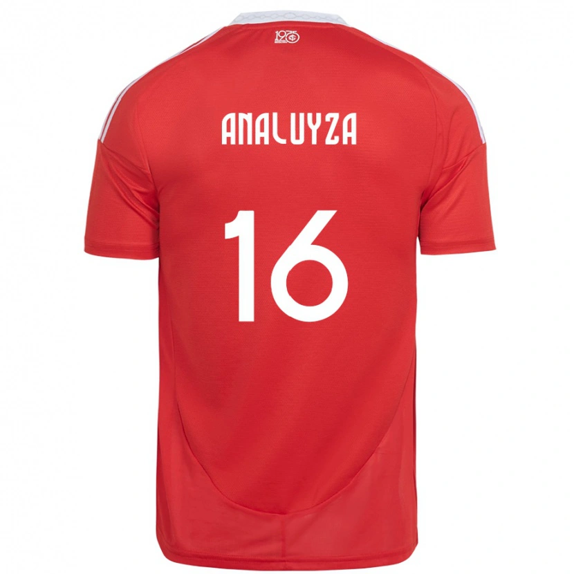 DanxenメンズAnaluyza#16レッド ホワイトホームシャツ2025/26ジャージーユニフォーム