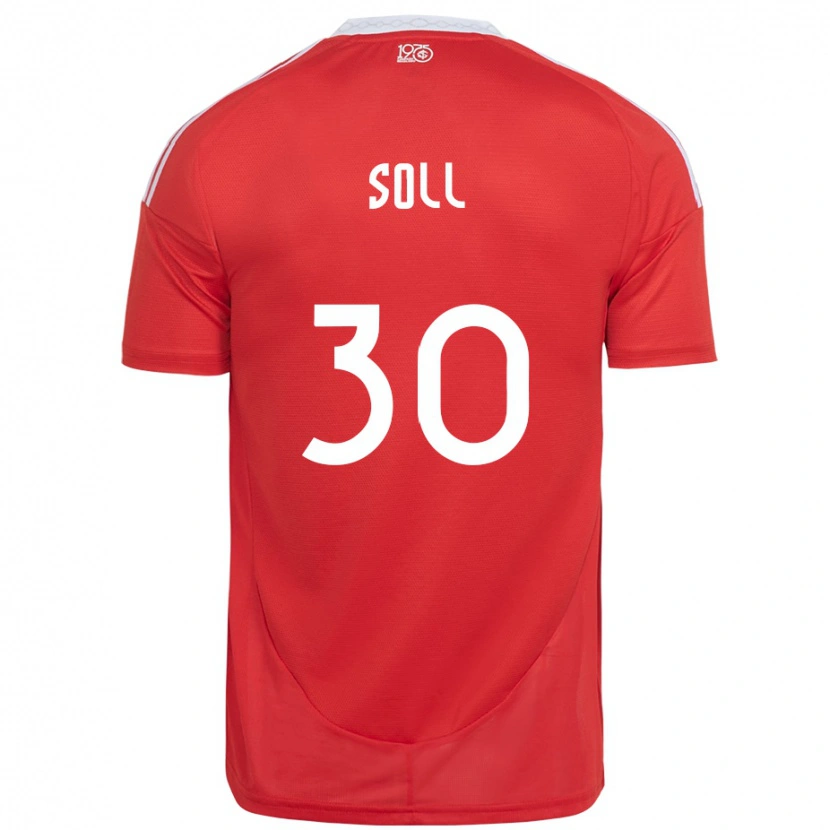 DanxenメンズSoll#30レッド ホワイトホームシャツ2025/26ジャージーユニフォーム