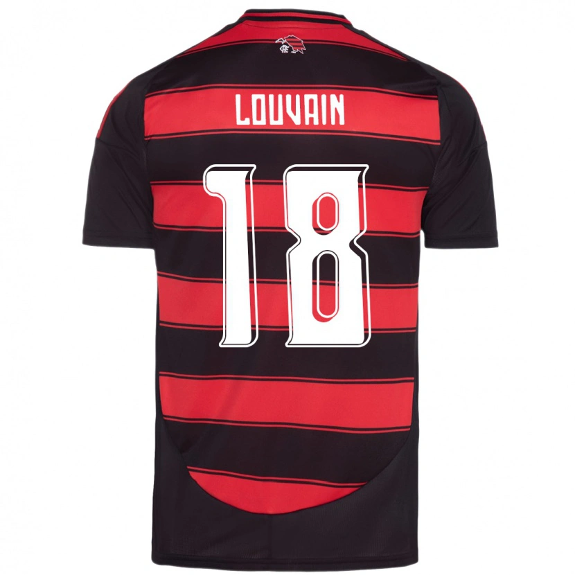 DanxenメンズGaby Louvain#18レッド ブラックホームシャツ2025/26ジャージーユニフォーム