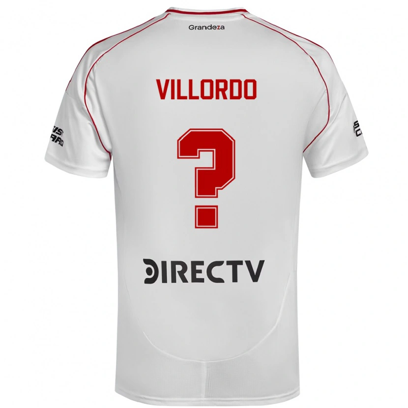 DanxenメンズJuan Villordo#0ホワイト レッドホームシャツ2025/26ジャージーユニフォーム