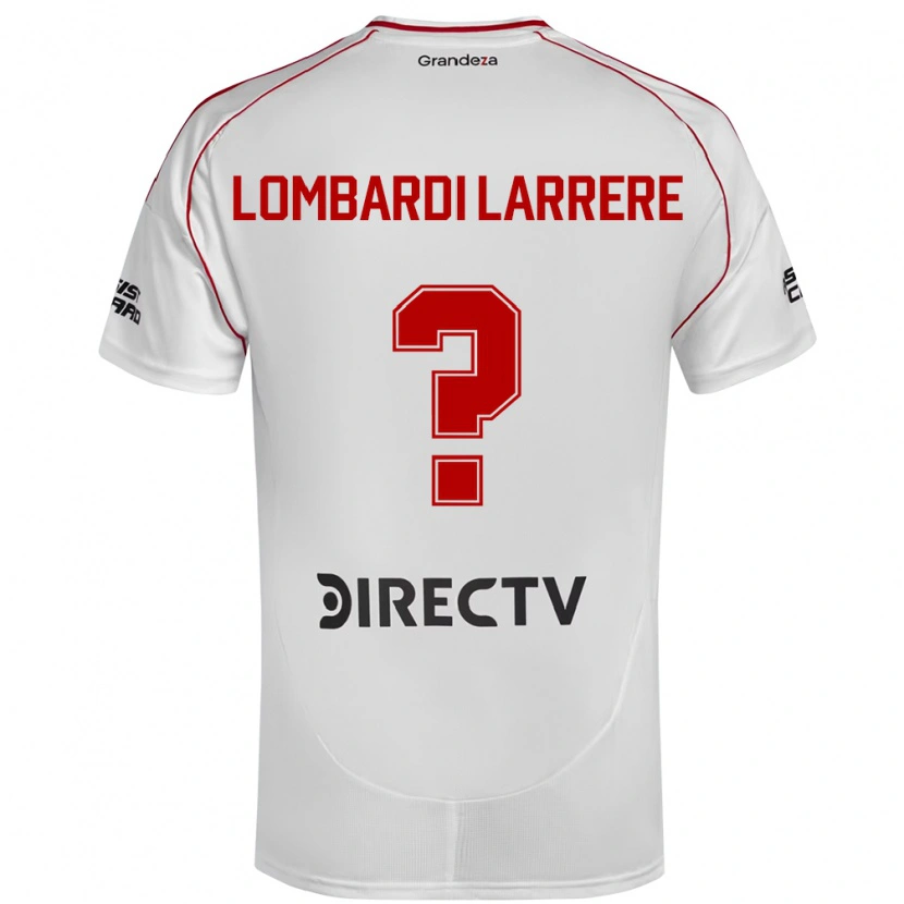 DanxenメンズDelfina Lombardi Larrere#0ホワイト レッドホームシャツ2025/26ジャージーユニフォーム
