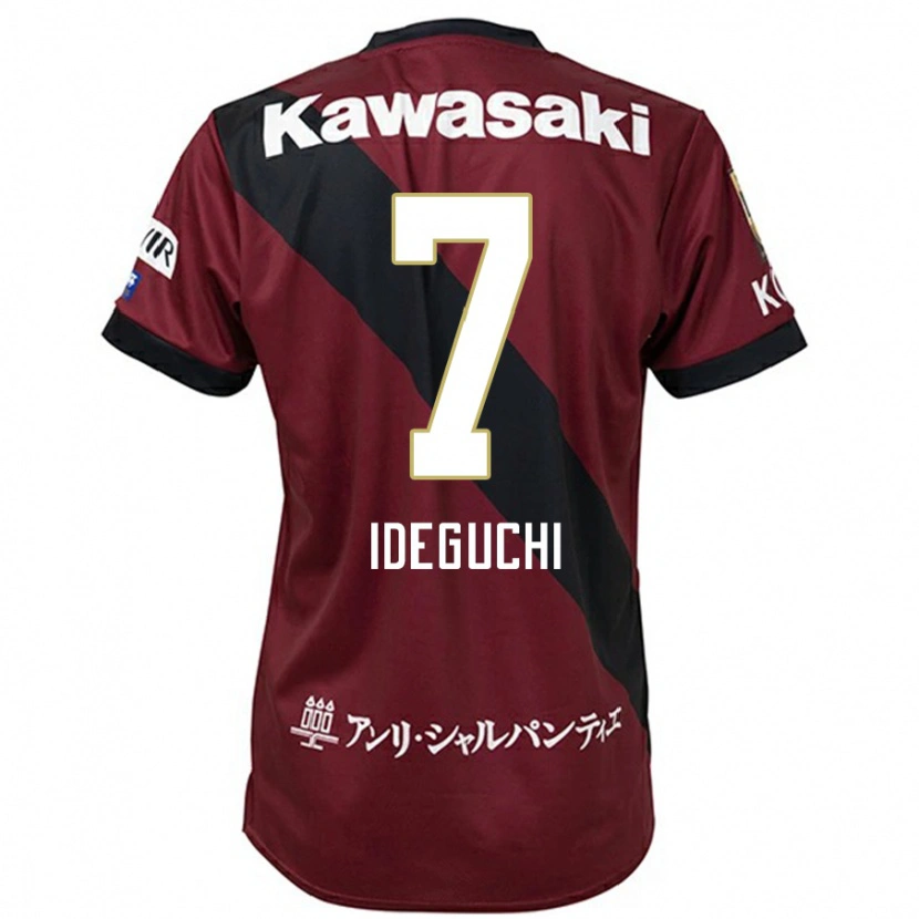 Danxenメンズ井手口 陽介#7バーガンディ ブラックホームシャツ2025/26ジャージーユニフォーム