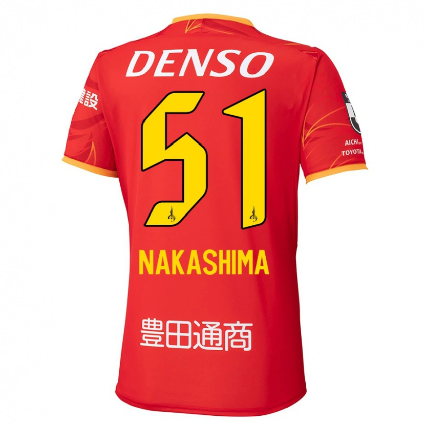 DanxenメンズShinichiro Nakashima#51レッド イエローホームシャツ2025/26ジャージーユニフォーム