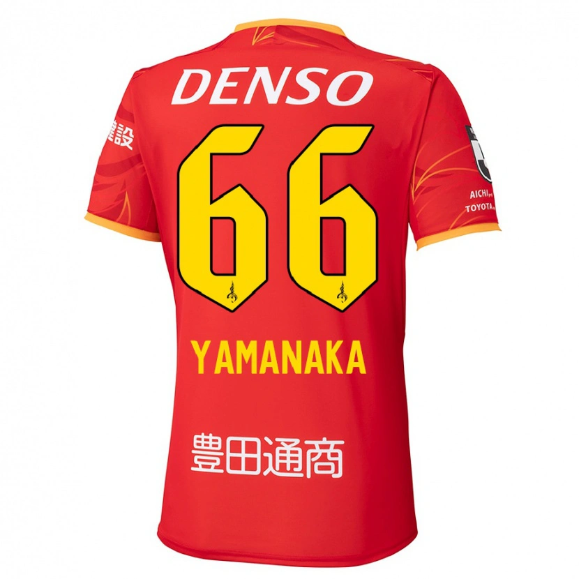 Danxenメンズ山中 亮輔#66レッド イエローホームシャツ2025/26ジャージーユニフォーム