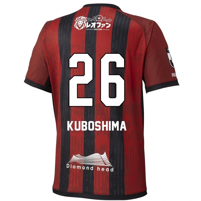 DanxenメンズTakeharu Kuboshima#26レッド ブラックホームシャツ2025/26ジャージーユニフォーム