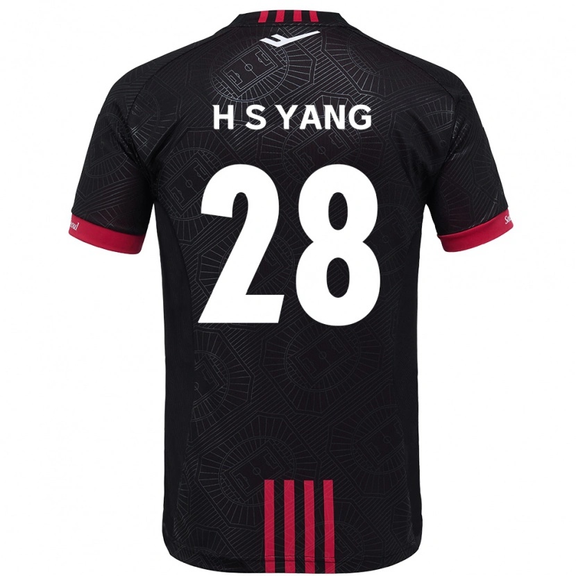 DanxenメンズSeung-Hyeon Yang#28ブラック レッドホームシャツ2025/26ジャージーユニフォーム
