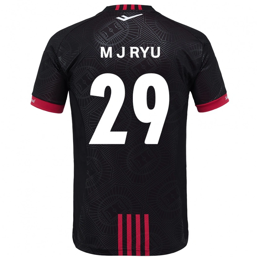 DanxenメンズJae-Moon Ryu#29ブラック レッドホームシャツ2025/26ジャージーユニフォーム