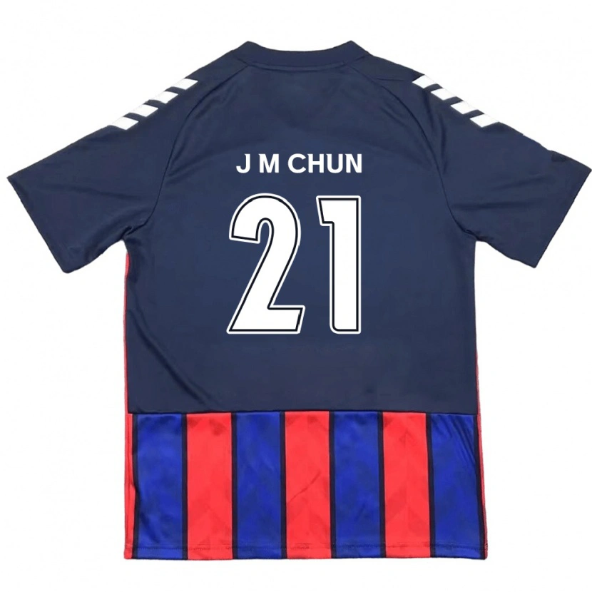 DanxenメンズJae-Min Chun#21ロイヤルブルー レッドホームシャツ2025/26ジャージーユニフォーム