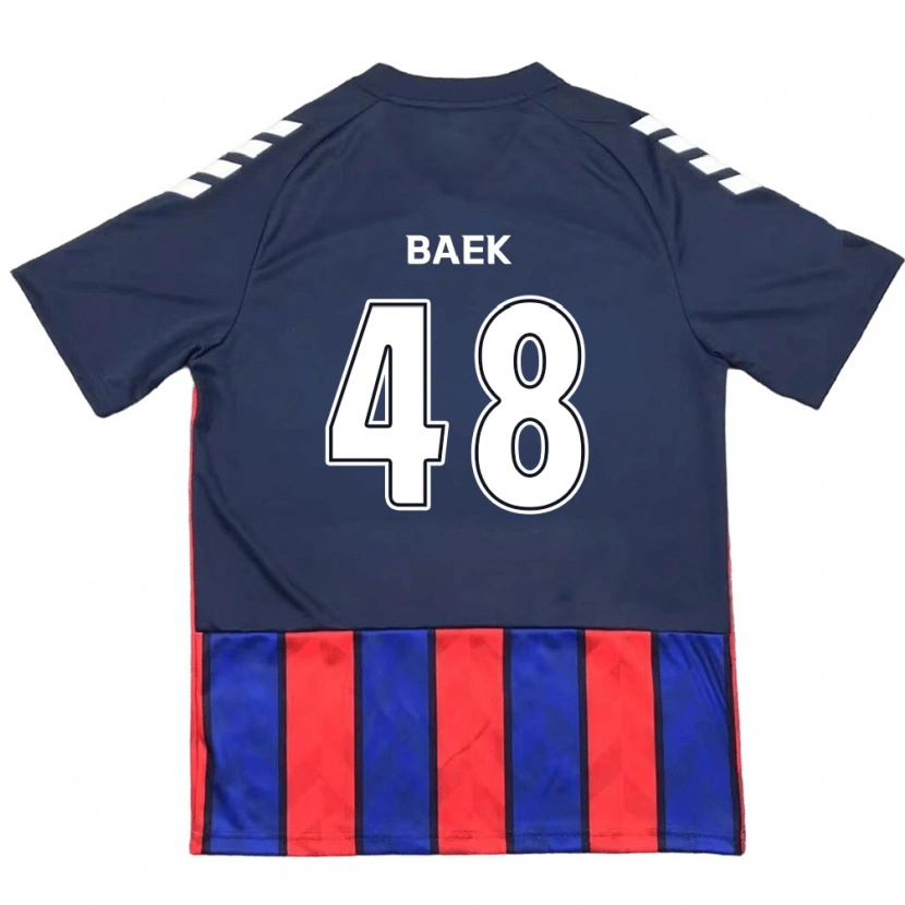 DanxenメンズKyeong Baek#48ロイヤルブルー レッドホームシャツ2025/26ジャージーユニフォーム