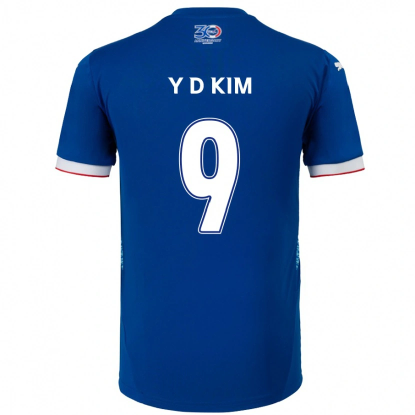 DanxenメンズDong-Yeon Kim#9ロイヤルブルー ホワイトホームシャツ2025/26ジャージーユニフォーム
