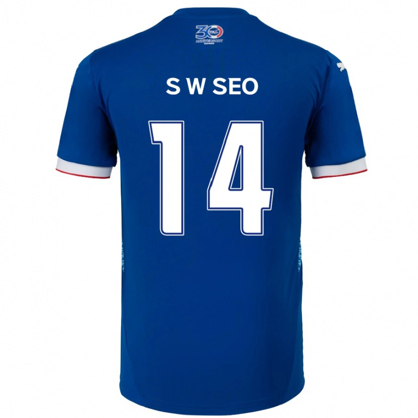 DanxenメンズWoo-Seong Seo#14ロイヤルブルー ホワイトホームシャツ2025/26ジャージーユニフォーム