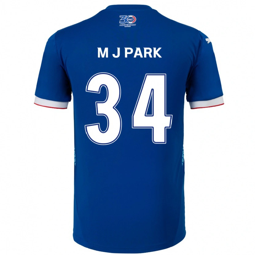 DanxenメンズJi-Min Park#34ロイヤルブルー ホワイトホームシャツ2025/26ジャージーユニフォーム