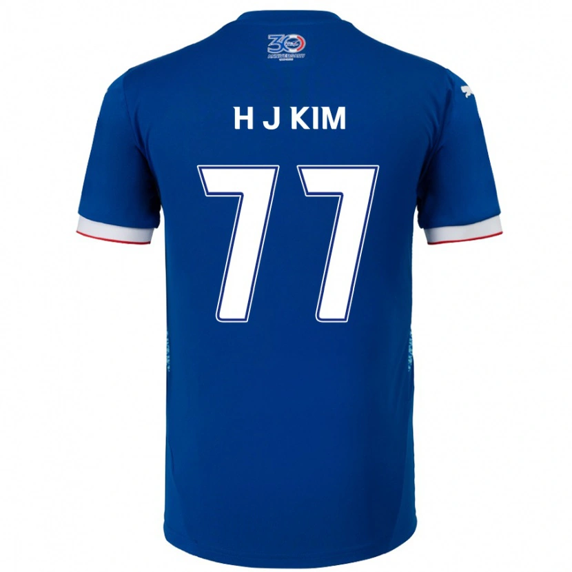 DanxenメンズJi-Hyun Kim#77ロイヤルブルー ホワイトホームシャツ2025/26ジャージーユニフォーム