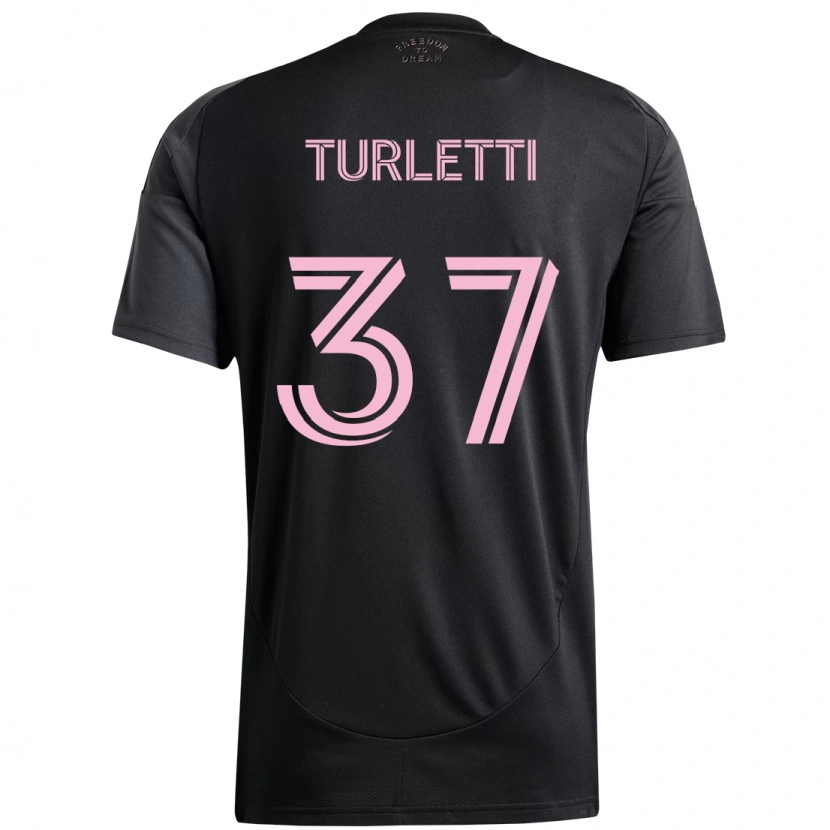 DanxenメンズMateo Turletti#37ブラック ピンクアウェイシャツ2025/26ジャージーユニフォーム