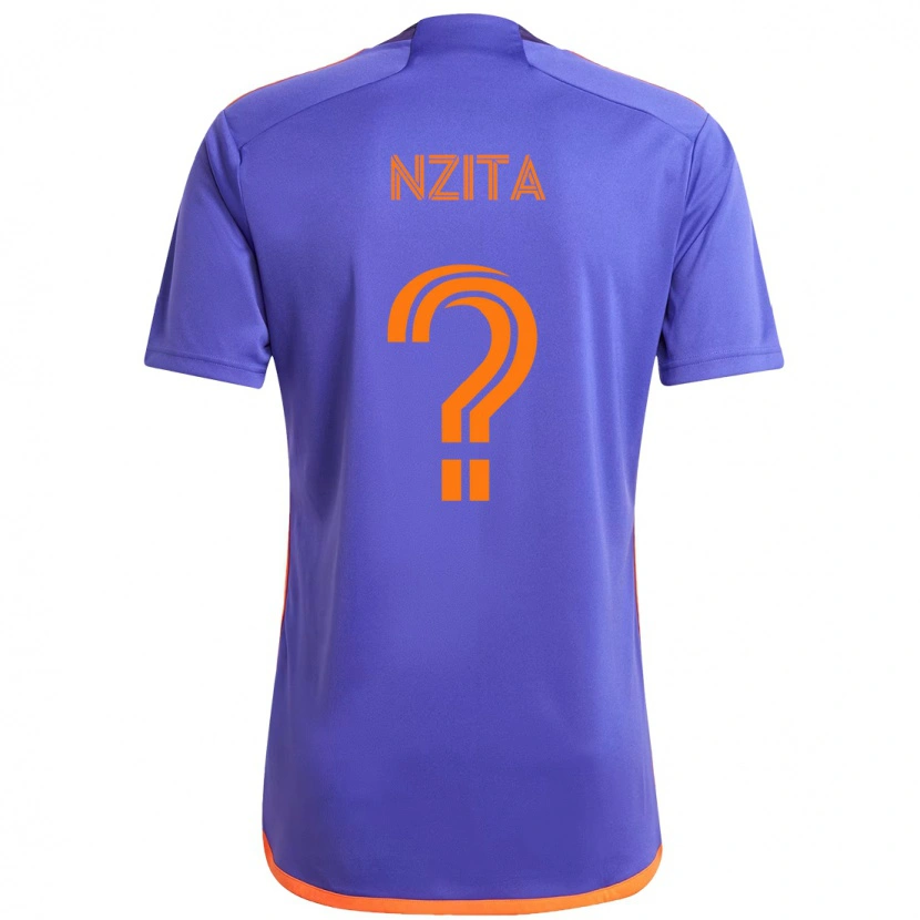 DanxenメンズSebastiao Nzita#0パープル オレンジアウェイシャツ2025/26ジャージーユニフォーム