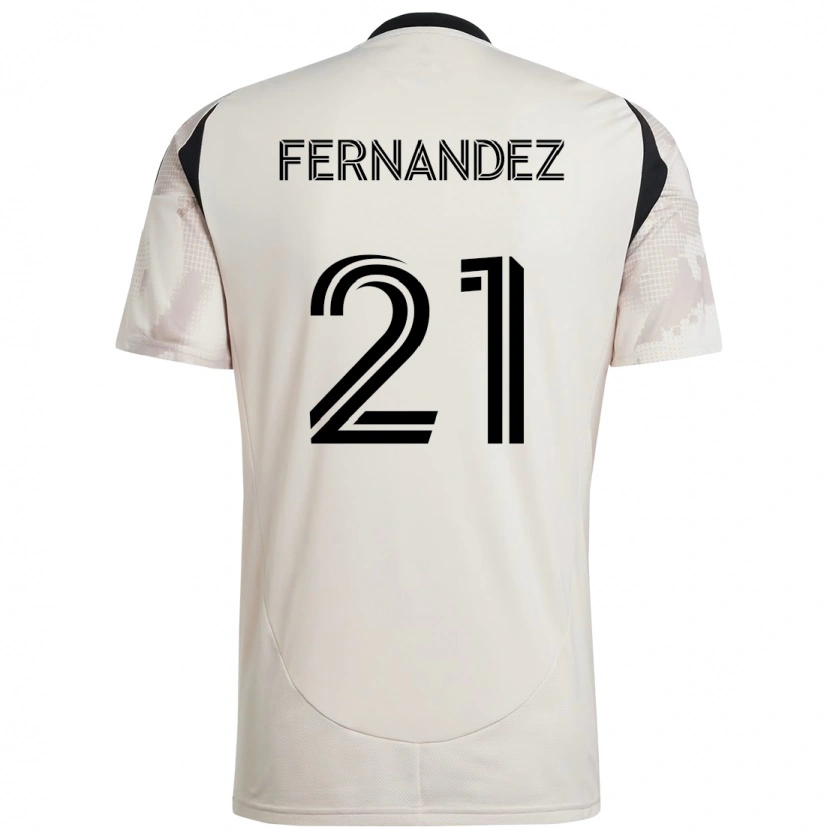 Danxenメンズオミル・フェルナンデス#21ベージュ ブラックアウェイシャツ2025/26ジャージーユニフォーム