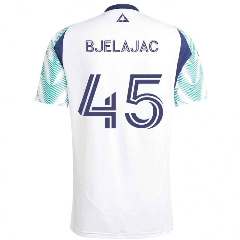 DanxenメンズAndrej Bjelajac#45ホワイト ブルーアウェイシャツ2025/26ジャージーユニフォーム