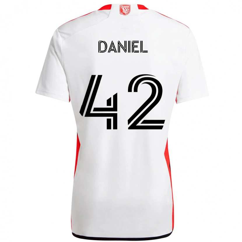 Danxenメンズダニエル#42ホワイト レッドアウェイシャツ2025/26ジャージーユニフォーム