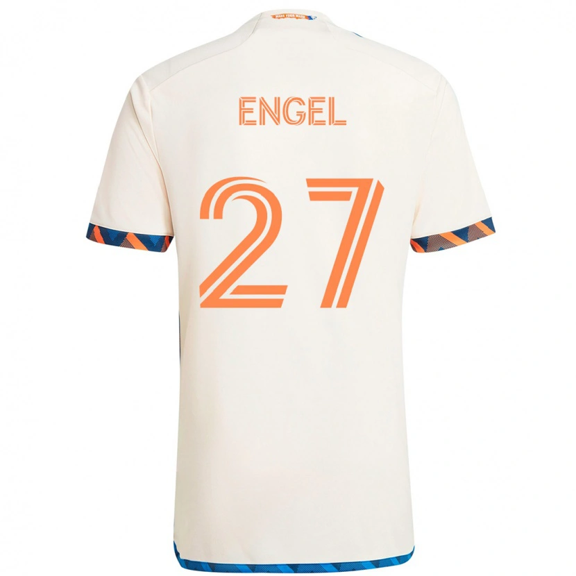 Danxenメンズルーカス・エンゲル#27ホワイト ブルー オレンジアウェイシャツ2025/26ジャージーユニフォーム