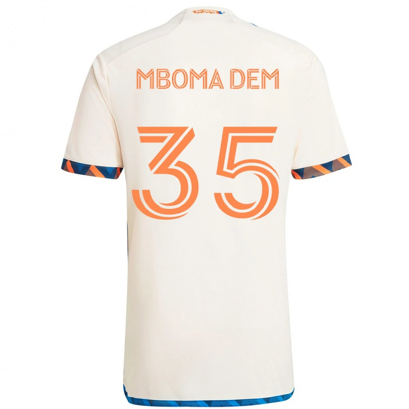 DanxenメンズKenji Mboma Dem#35ホワイト ブルー オレンジアウェイシャツ2025/26ジャージーユニフォーム