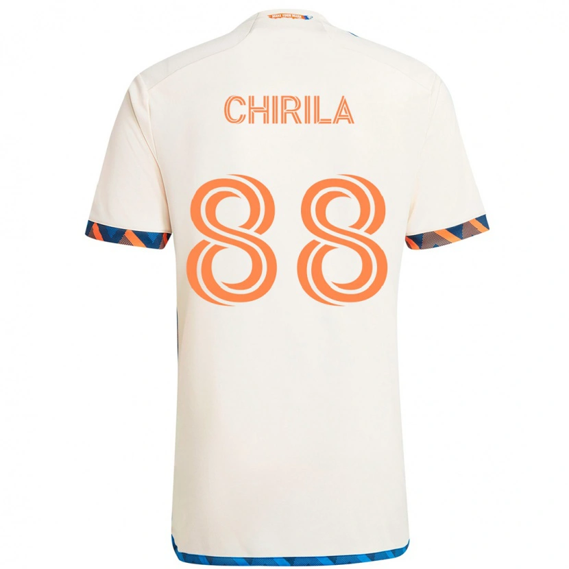 DanxenメンズAndrei Chirilă#88ホワイト ブルー オレンジアウェイシャツ2025/26ジャージーユニフォーム