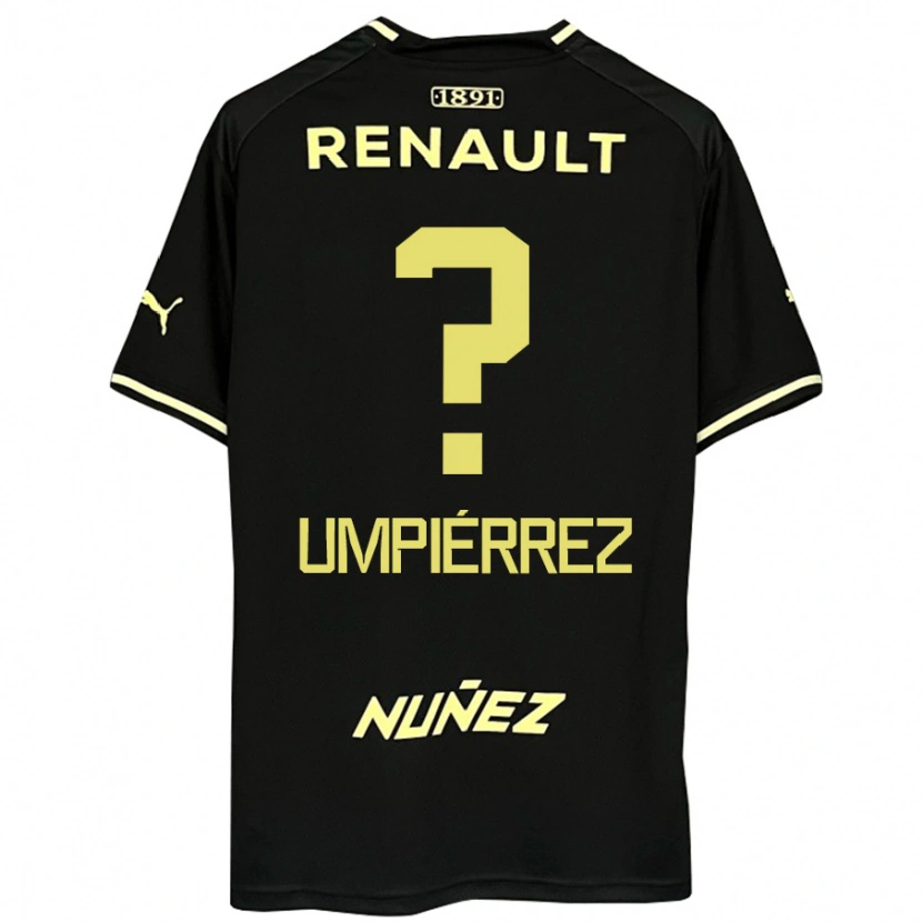 DanxenメンズLeandro Umpiérrez#0ブラック イエローアウェイシャツ2025/26ジャージーユニフォーム