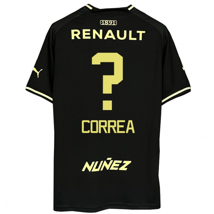 DanxenメンズFranco Correa#0ブラック イエローアウェイシャツ2025/26ジャージーユニフォーム