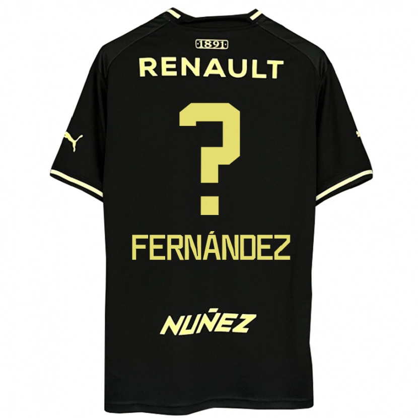 DanxenメンズFaustino Fernández#0ブラック イエローアウェイシャツ2025/26ジャージーユニフォーム